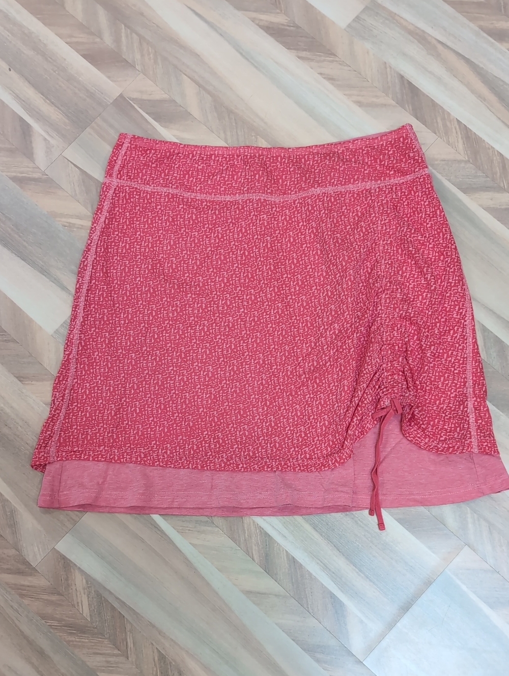 Athleta Pink Textured Drawstring Mini Skirt